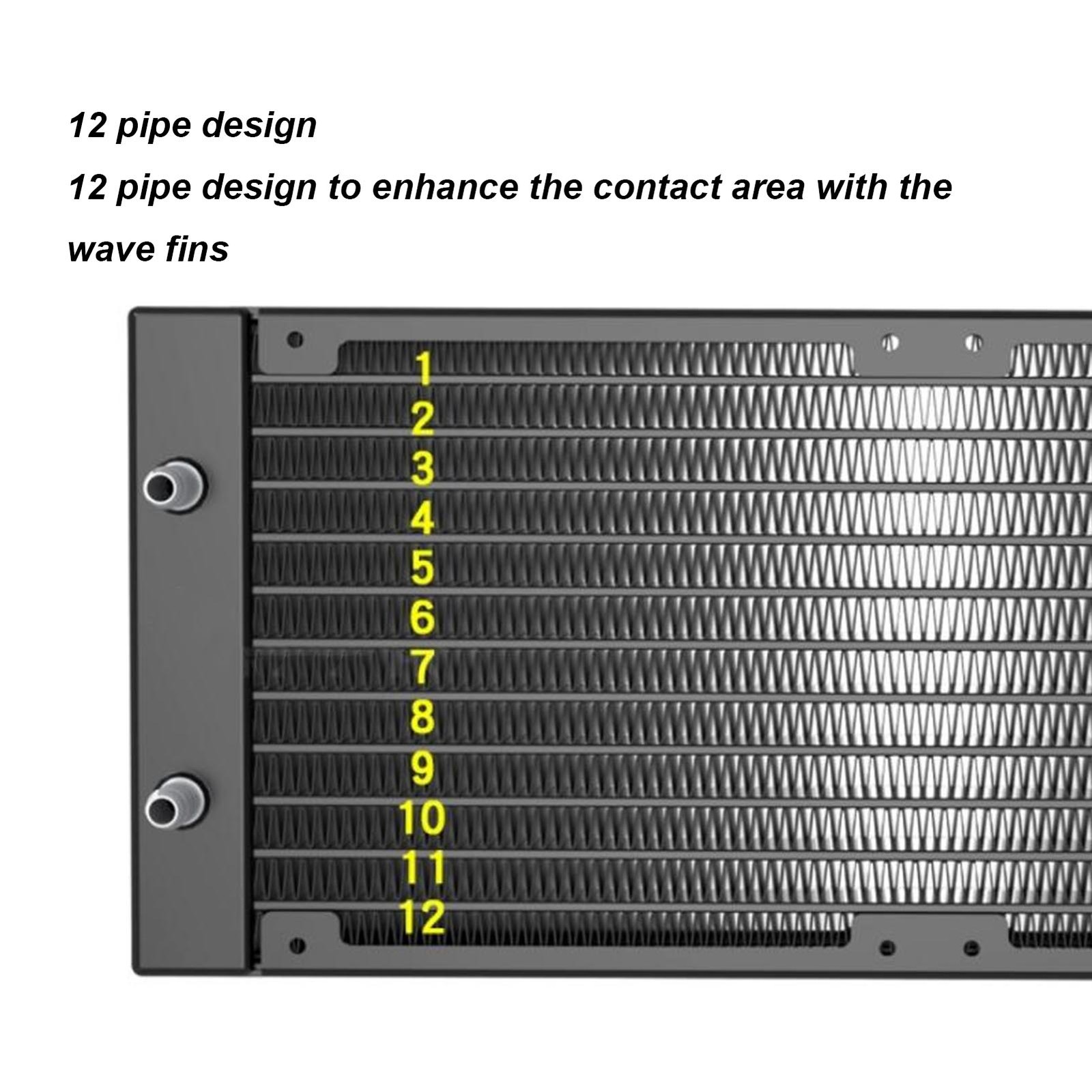 Water Cooling 12 Pipe 22mm Thickness Aluminum Alloy Computer Heat DTKU