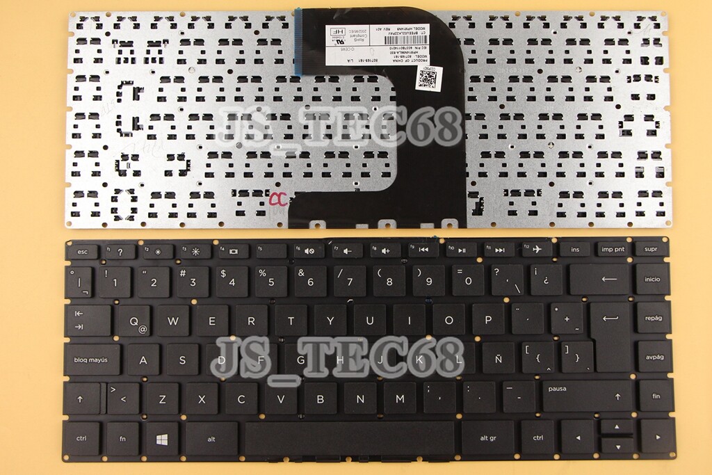 Latin Spanish Keyboard for HP 14-ac111la 14-ac129la 14-ac135la 14-ac142l Black
