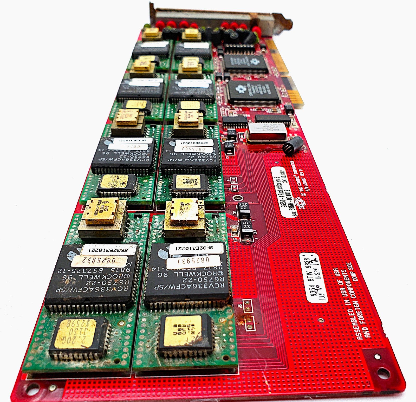 Comtrol Rocketmodem 8 | 33.6Kbps Modem ISA Card Fully Populated See Description