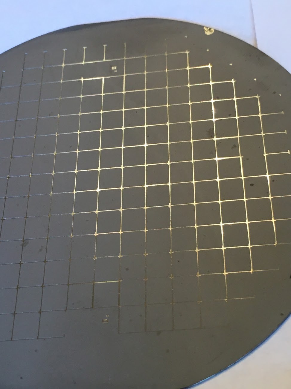 4″ Silver ? Unknown Silicon Wafer 1980s Extremely Rare Silver Wafer Vintage CPU