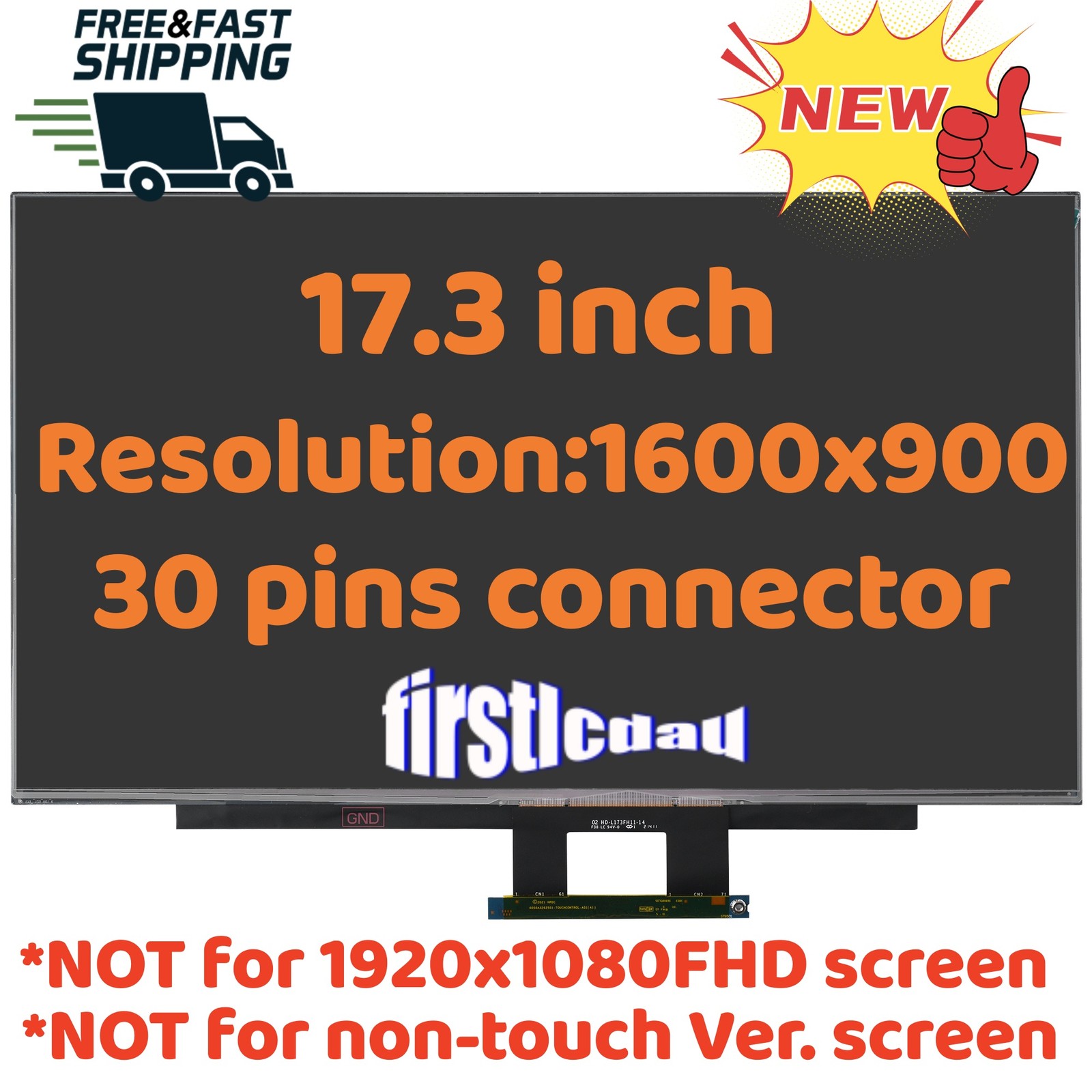 17.3″ B173RTN03.1 LCD LED Touch Screen HD 1600×900 30 pin M50441-001 HP 17-CN