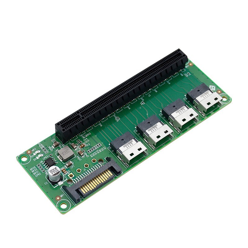 New 4-Port SFF-8654 to PCIe x16 Slot Adapter card