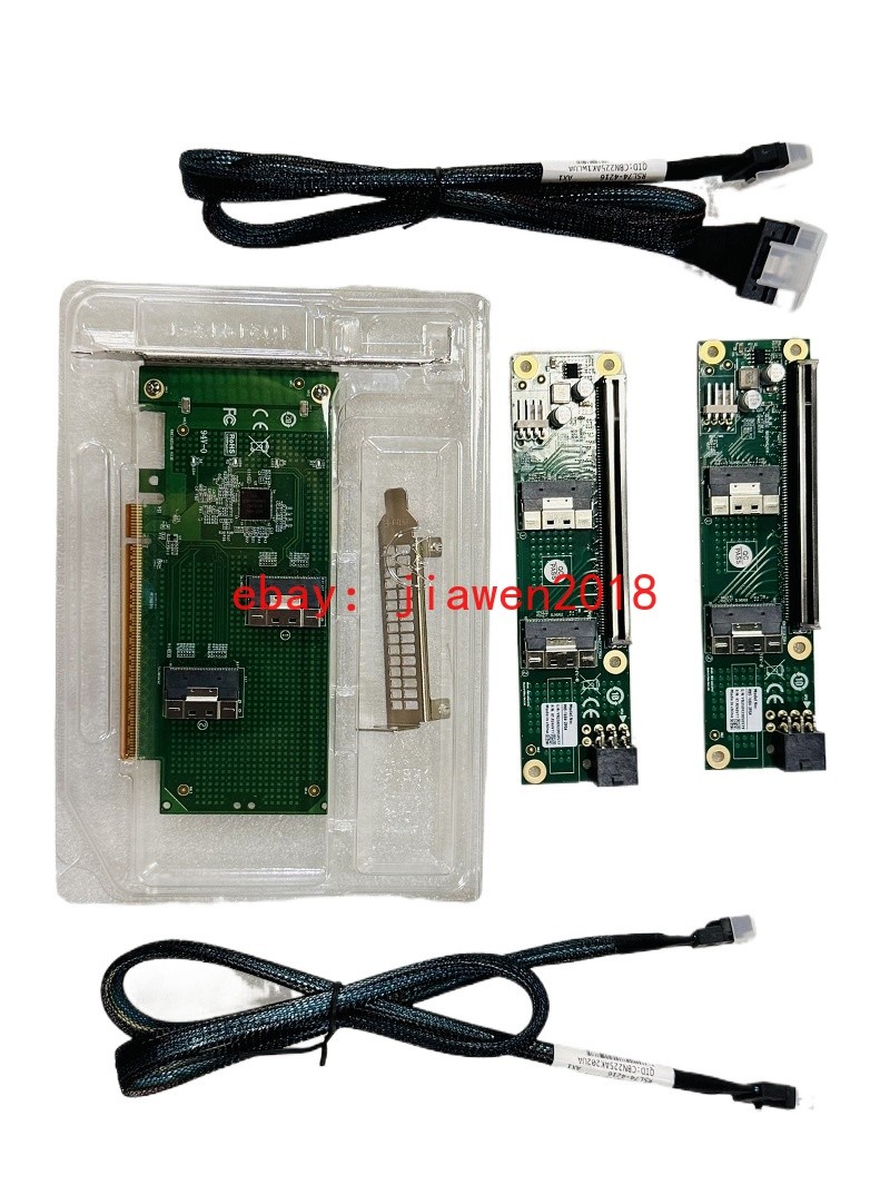 PCI Express x16 to SFF-8654 Adapter 2*PCI-E X8 + 2*Baseplate 2*70CM Cable