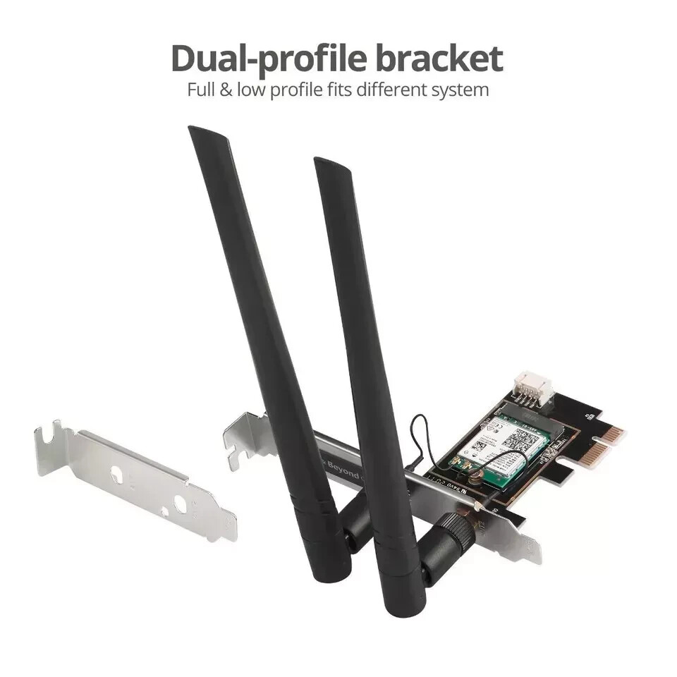 AX3000 WiFi 6 PCIe WiFi Card for Desktop PC Intel AX200 Bluetooth 5.2 Adapter