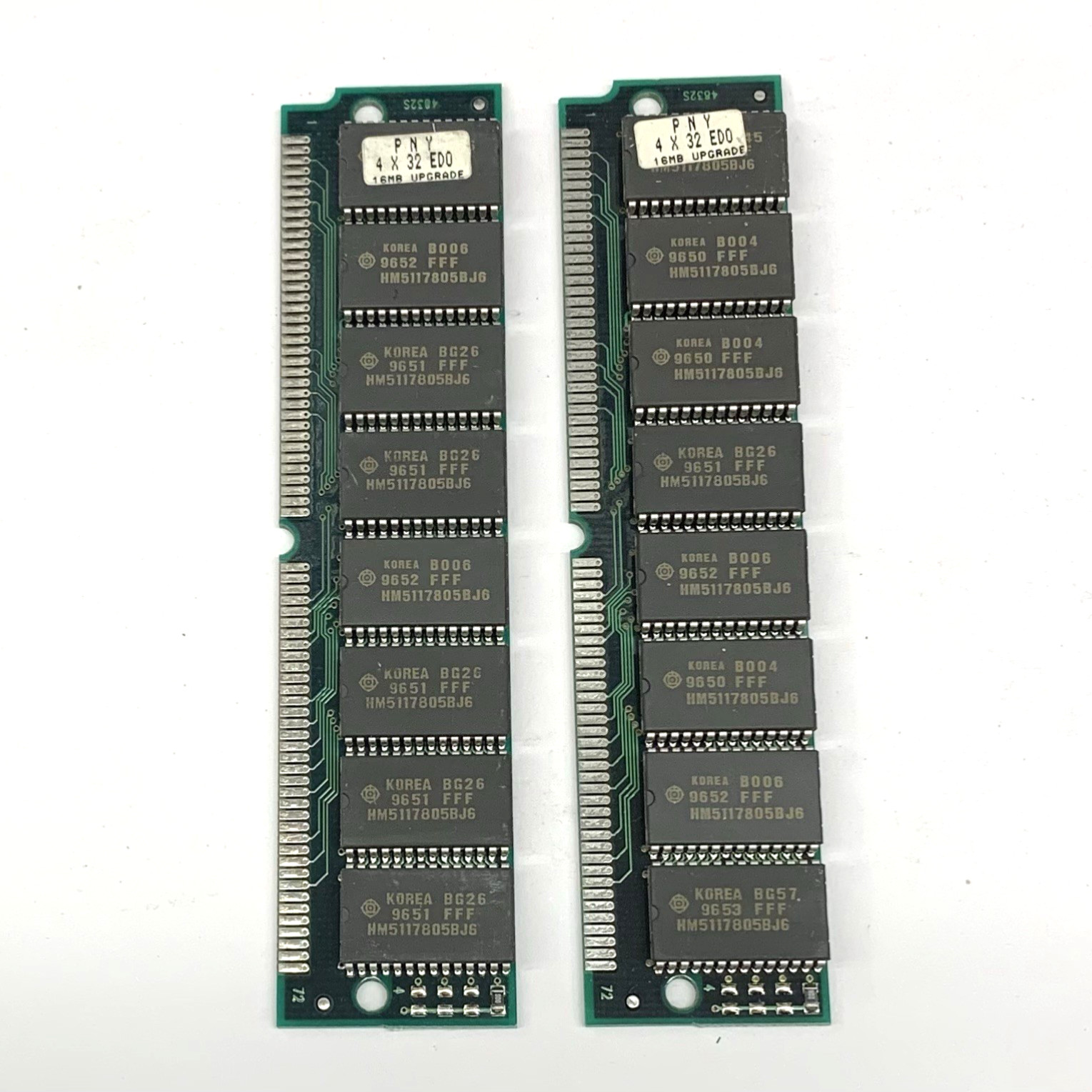 Lot of 2 PNY 4 x 32 EDO 16MB Memory Upgrade