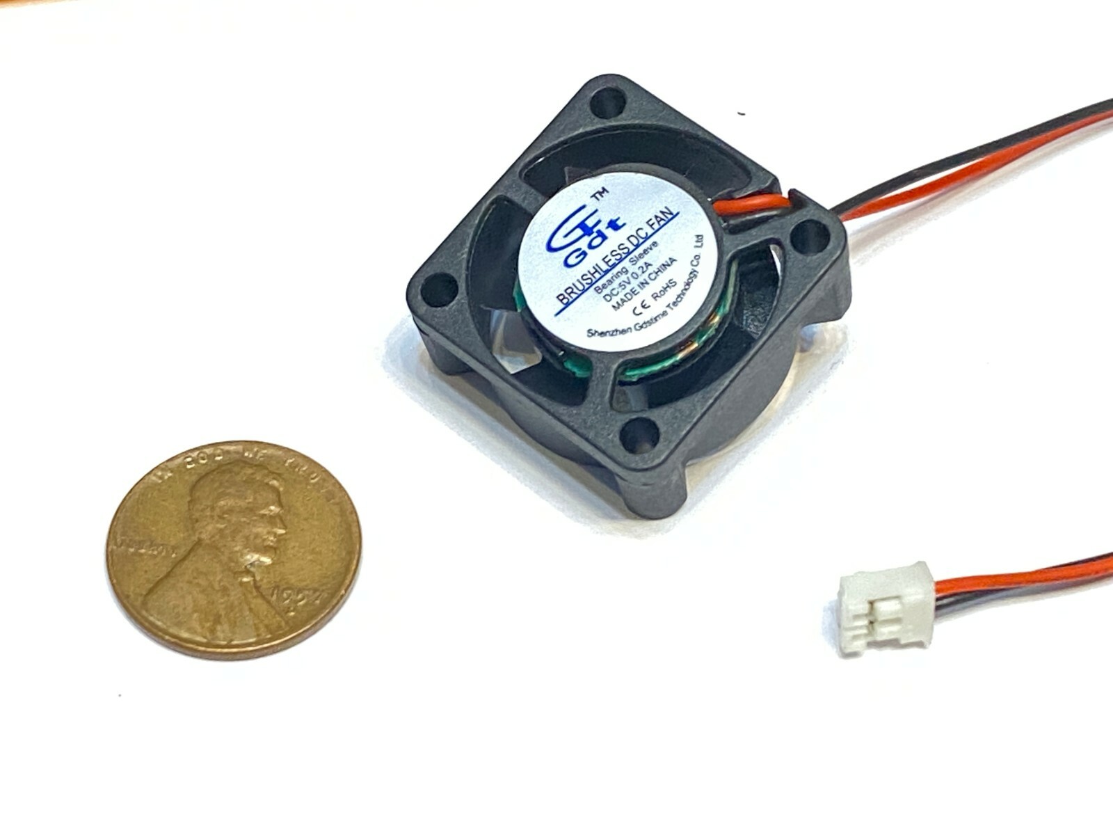 4 Pieces 5v fan 2510 small 2 pin computer GDStime 25mm x 10mm mini B9