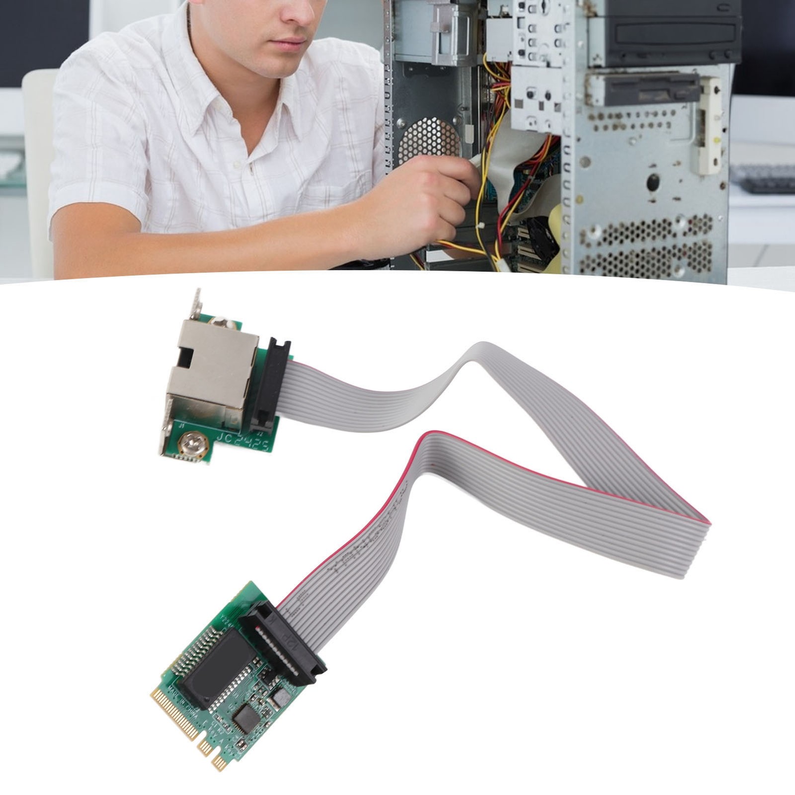 M.2 1000M Ethernet Network Card 10M/1G/100M Single Port RJ45 M.2 A E To RTL8111H
