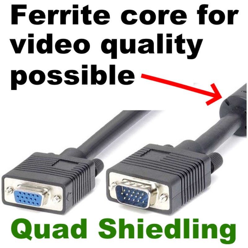 3DFX Voodoo 1 & 2 VGA Pass Through Loopback Cable 12″ Male To Female 15-Pin