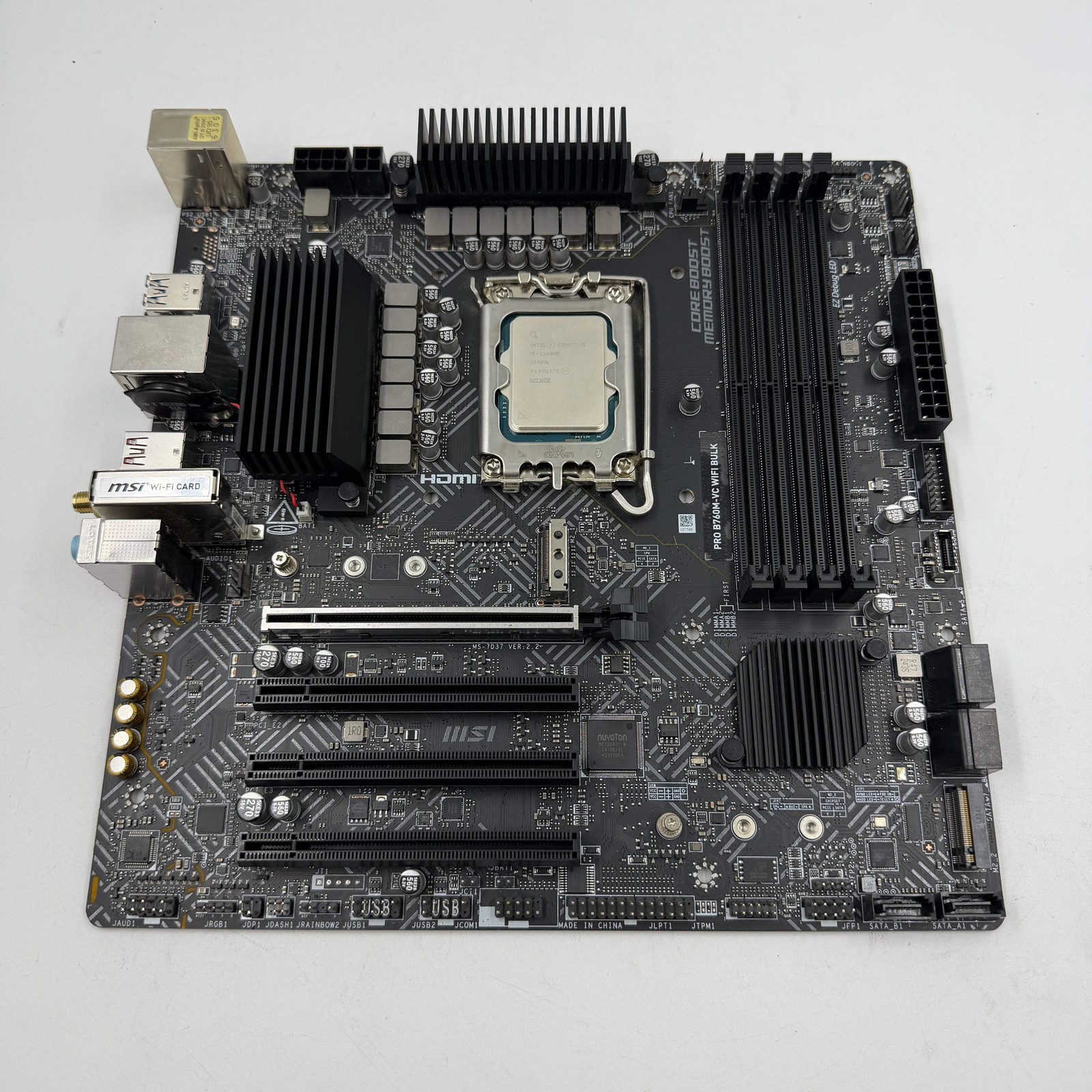 MSi PRO B760M-VC WIFI BULK LGA 1700 w/IntelCore i5-13400F DDR5 Motherboard CPu C