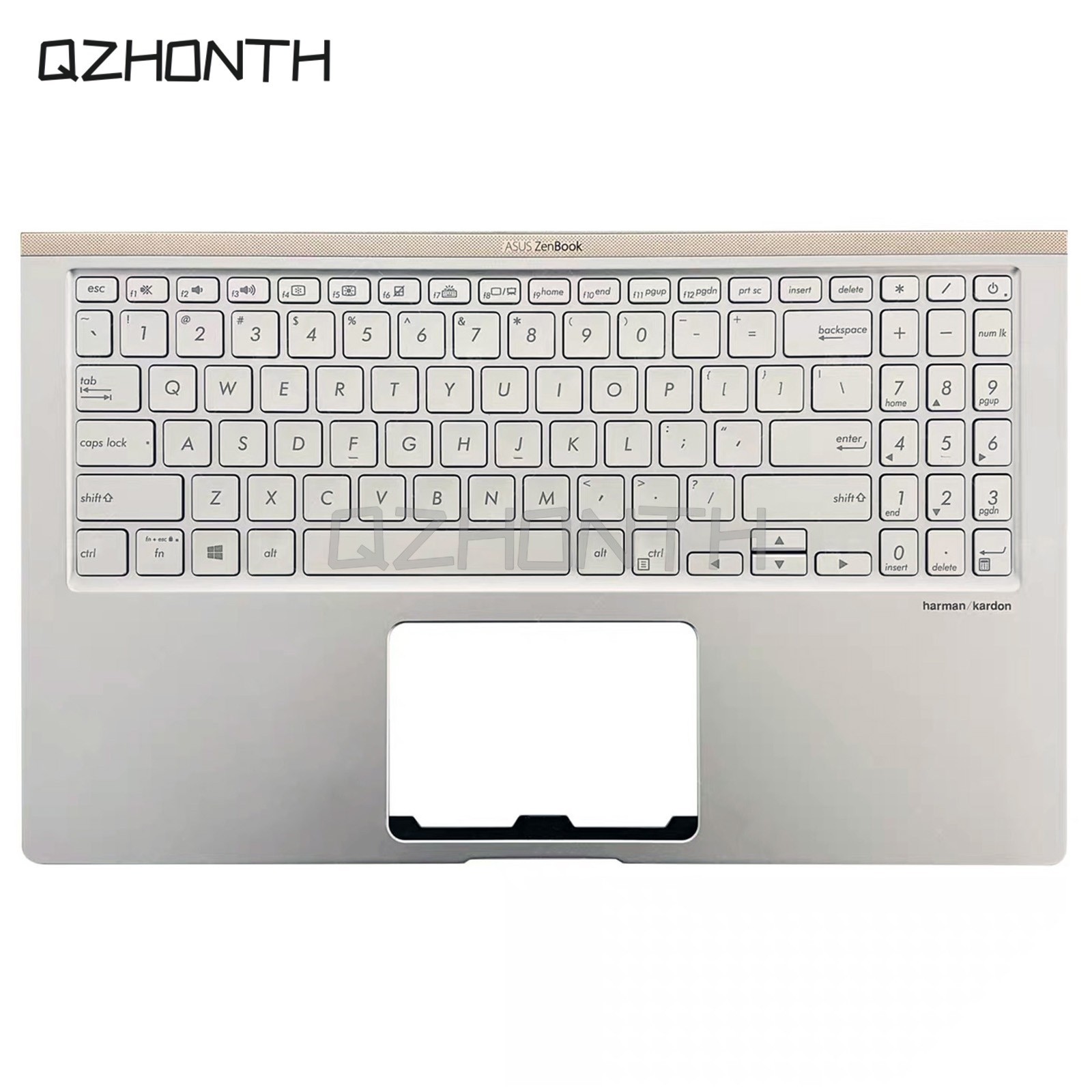 New For ASUS ZenBook 15 UX534 UX534F UX534FA Palmrest w/ Backlit Keyboard Silver