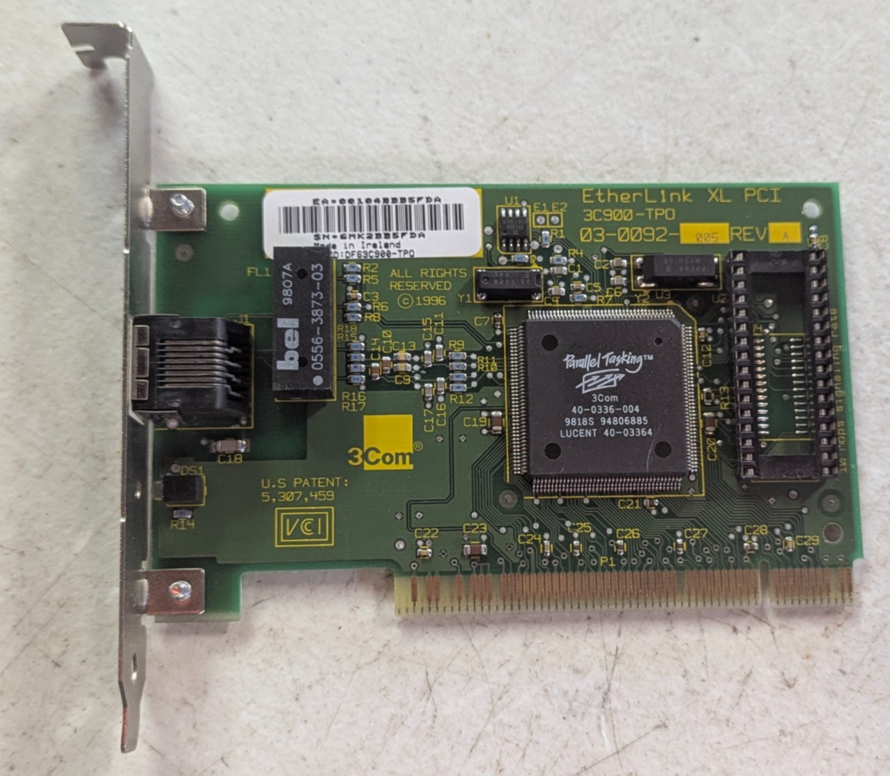 3Com EtherLink XL 3C900-TPO PCI 10Mbps RJ45 Network Card 03-0092-005