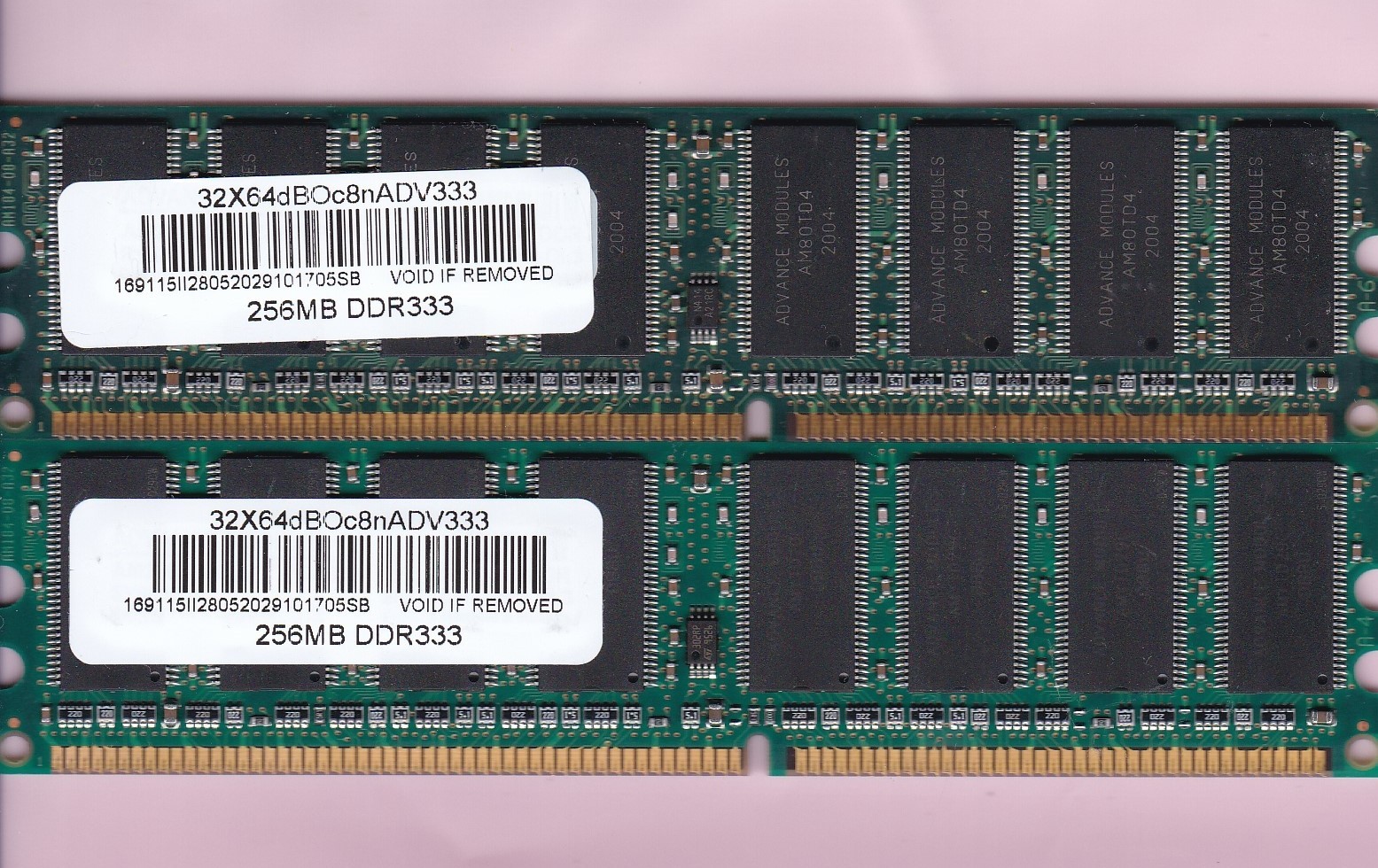 512MB 2x256MB PC-2700 ADVANCE 32X64dBOc8nADV333 DDR-333 RAM MEMORY KIT PC2700