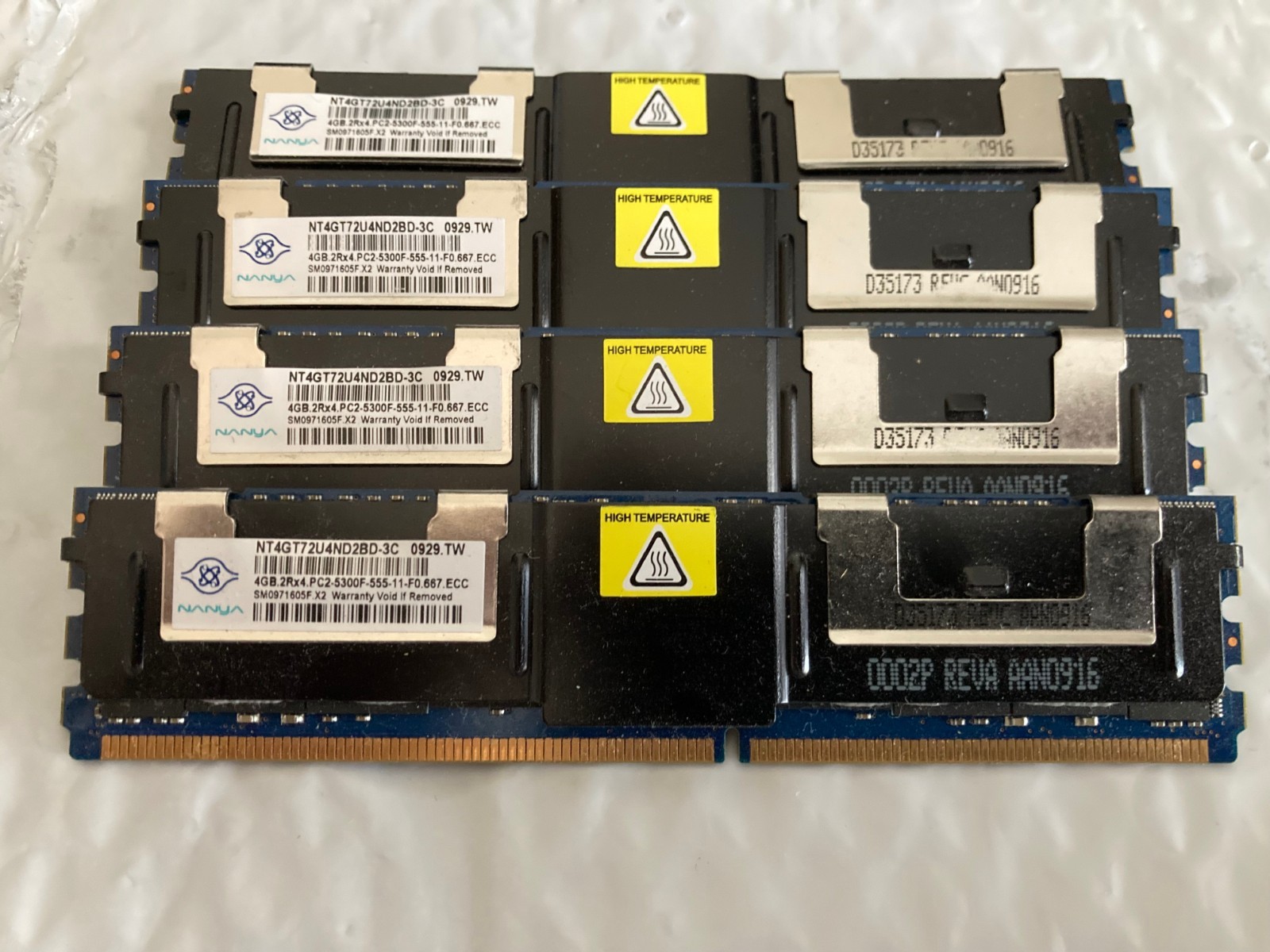 16GB 4x 4GB PC2 5300F DDR2 Server Memory for Dell PowerEdge NANYA NT4GT72U4ND2BD
