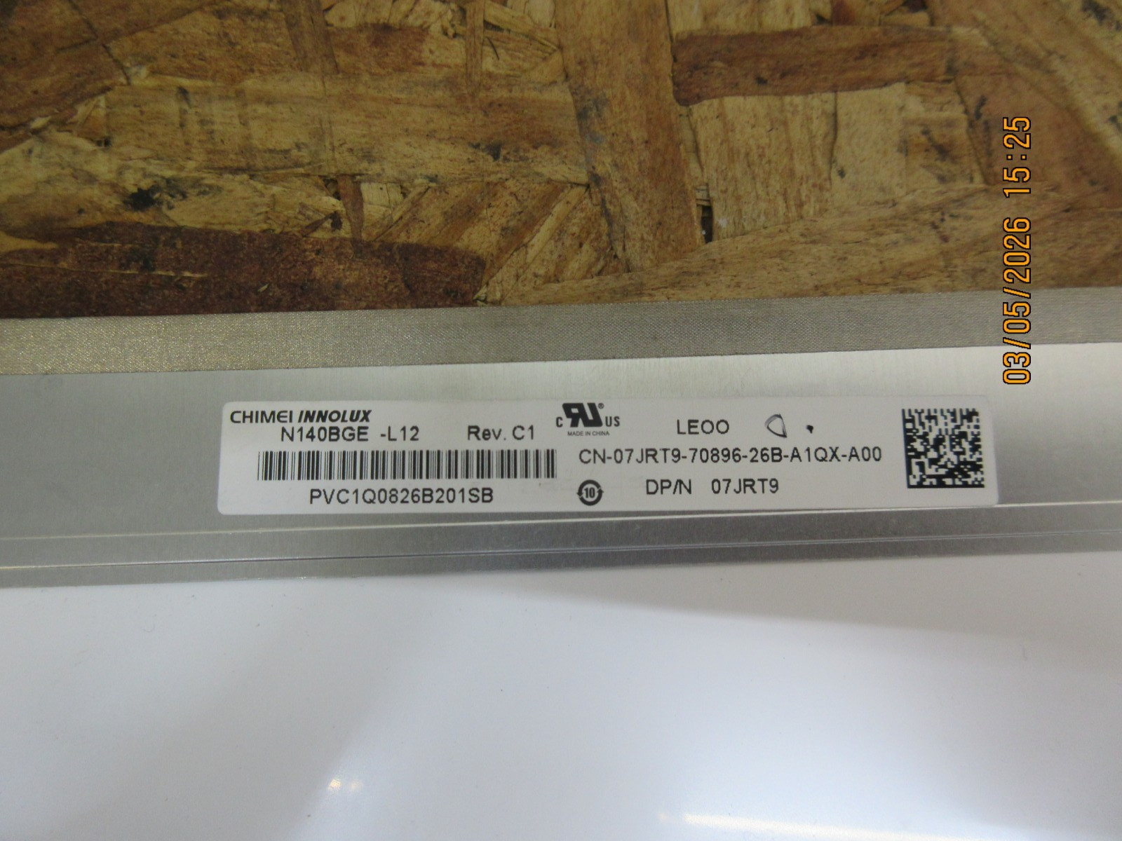 CHIMEI InnoLux Model N140BGE – L12 REV. C1 DP/N 07JRT9 LAPTOP LCD Screen.