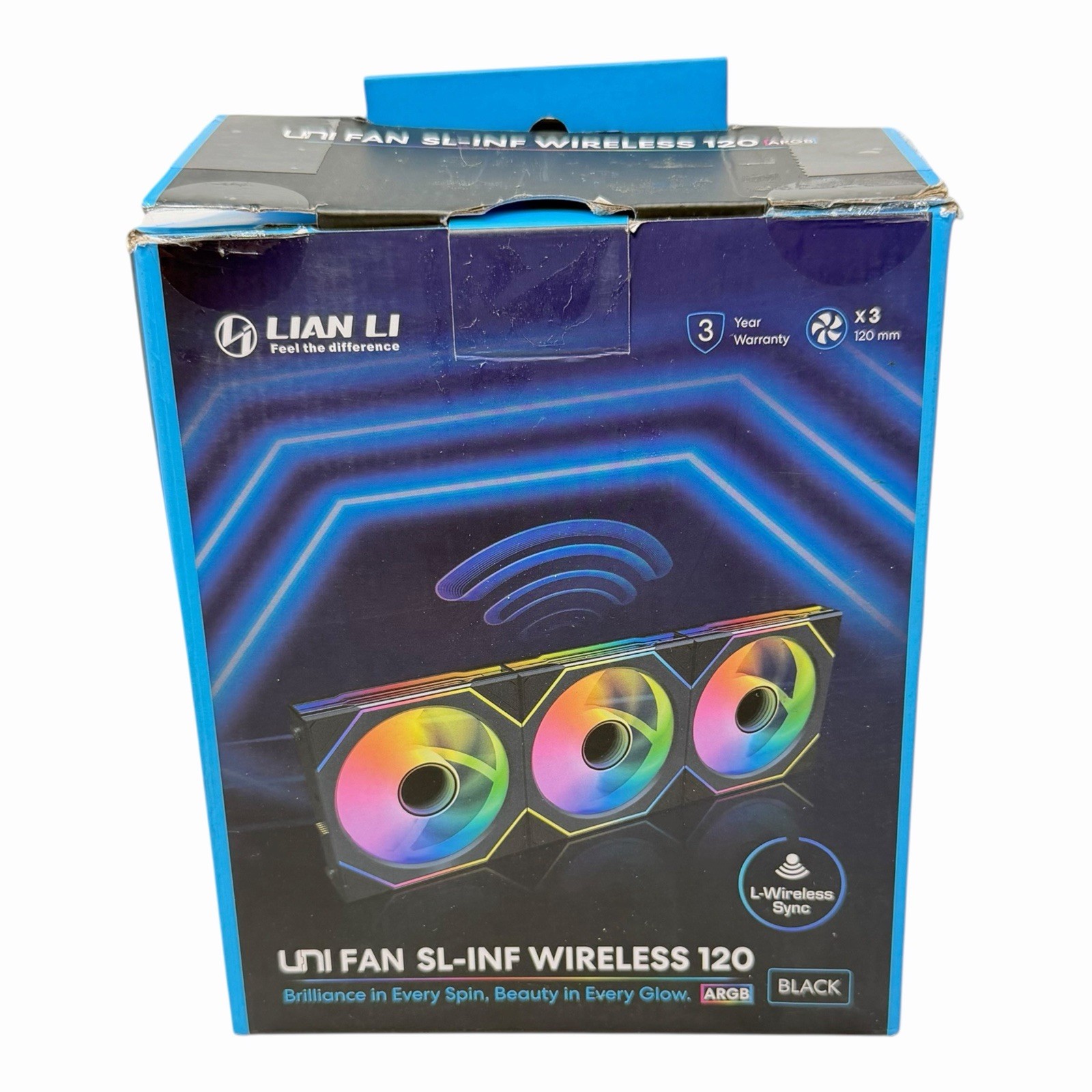 Lian Li UNI Fan SL Infinity Wireless 120 Triple Pack Black ARGB Fans