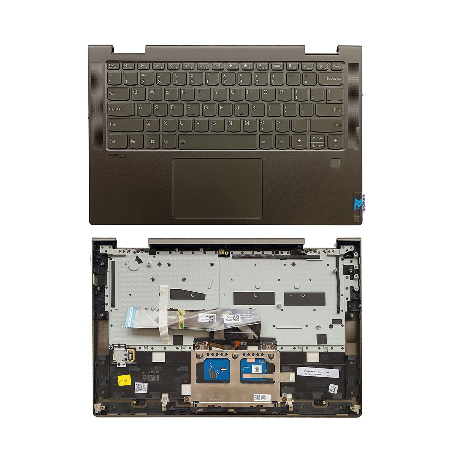 For Lenovo Yoga 7-14ITL5 7-14 Palmrest Keyboard Touchpad 5CB1A08879 Dark Moss US
