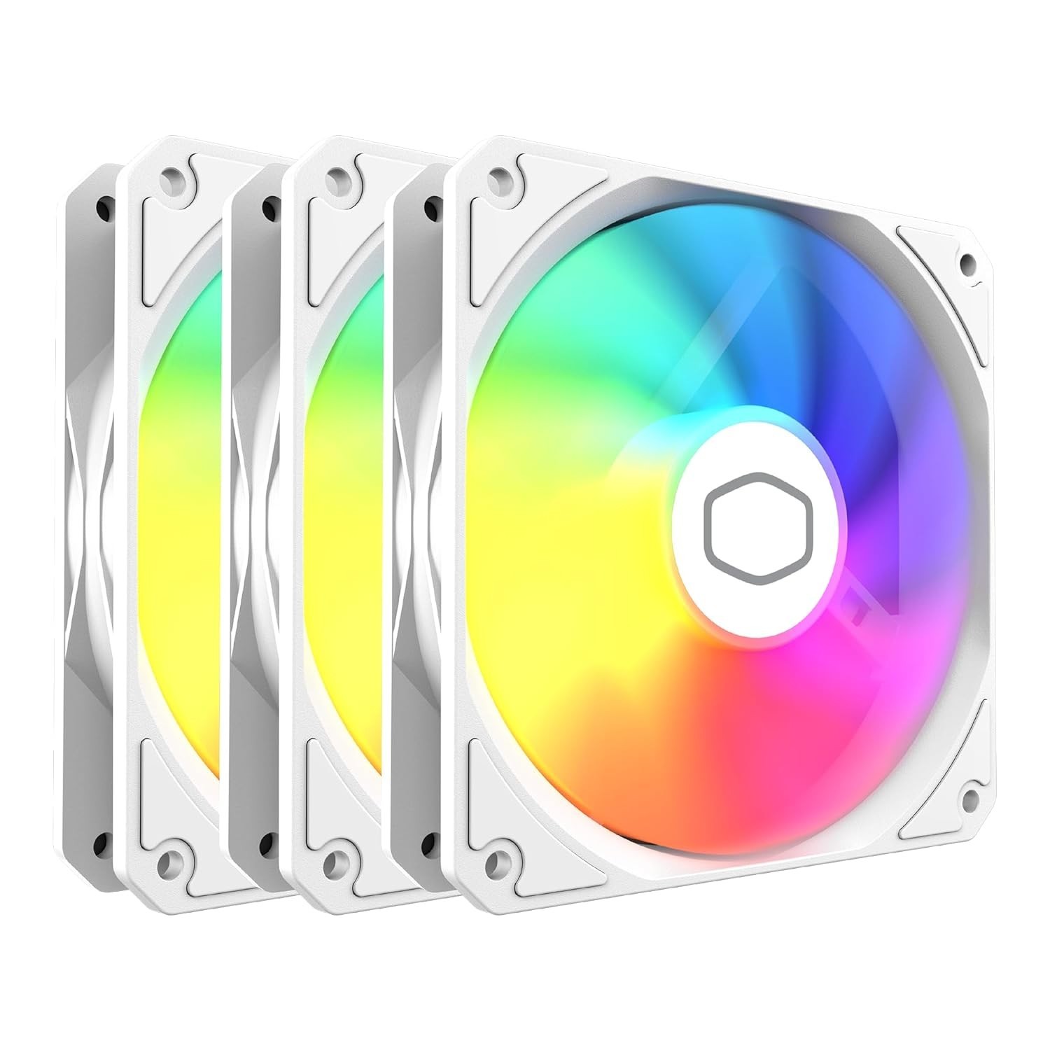 COOLERMASTER MF120 LITE ARGB 3-PACK FAN KIT (WHITE) – NEW