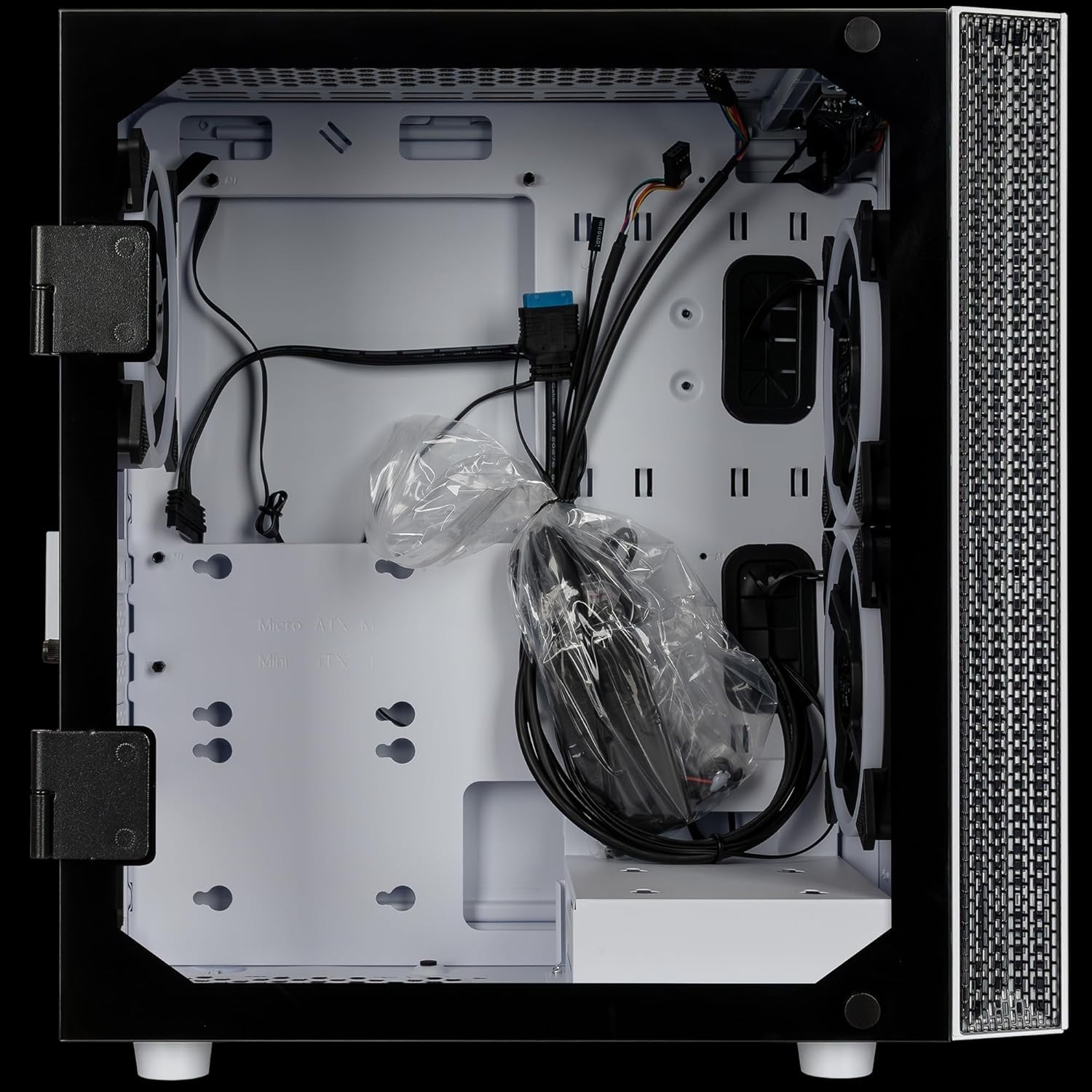 CLX Sphynx Micro Tower White, Tempered Glass, Full Size Window, no PSU, MATX