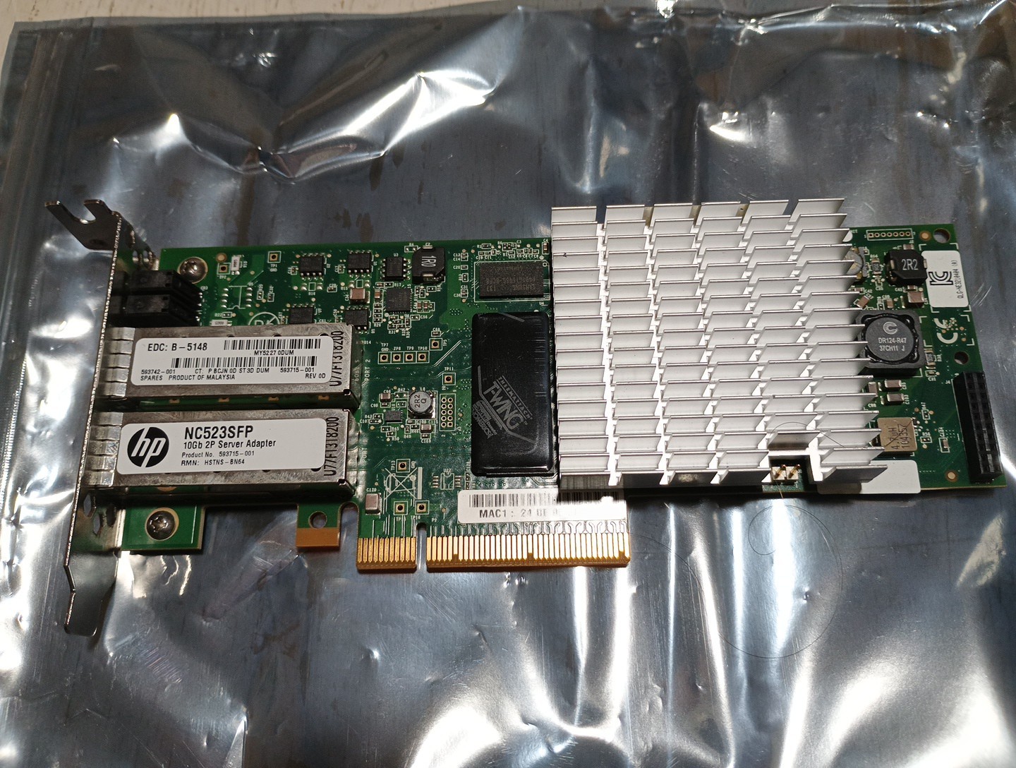 HP NC523SFP Qlogic QLE3242-HP 10Gbe SFP+ Server Adapter 593742-001 593715-001