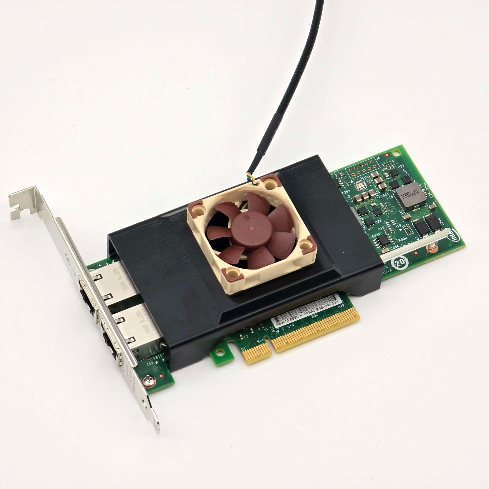 Intel X540-T2 NIC Noctua 40mm Fan Mount Cooling Shroud Cooler Kit