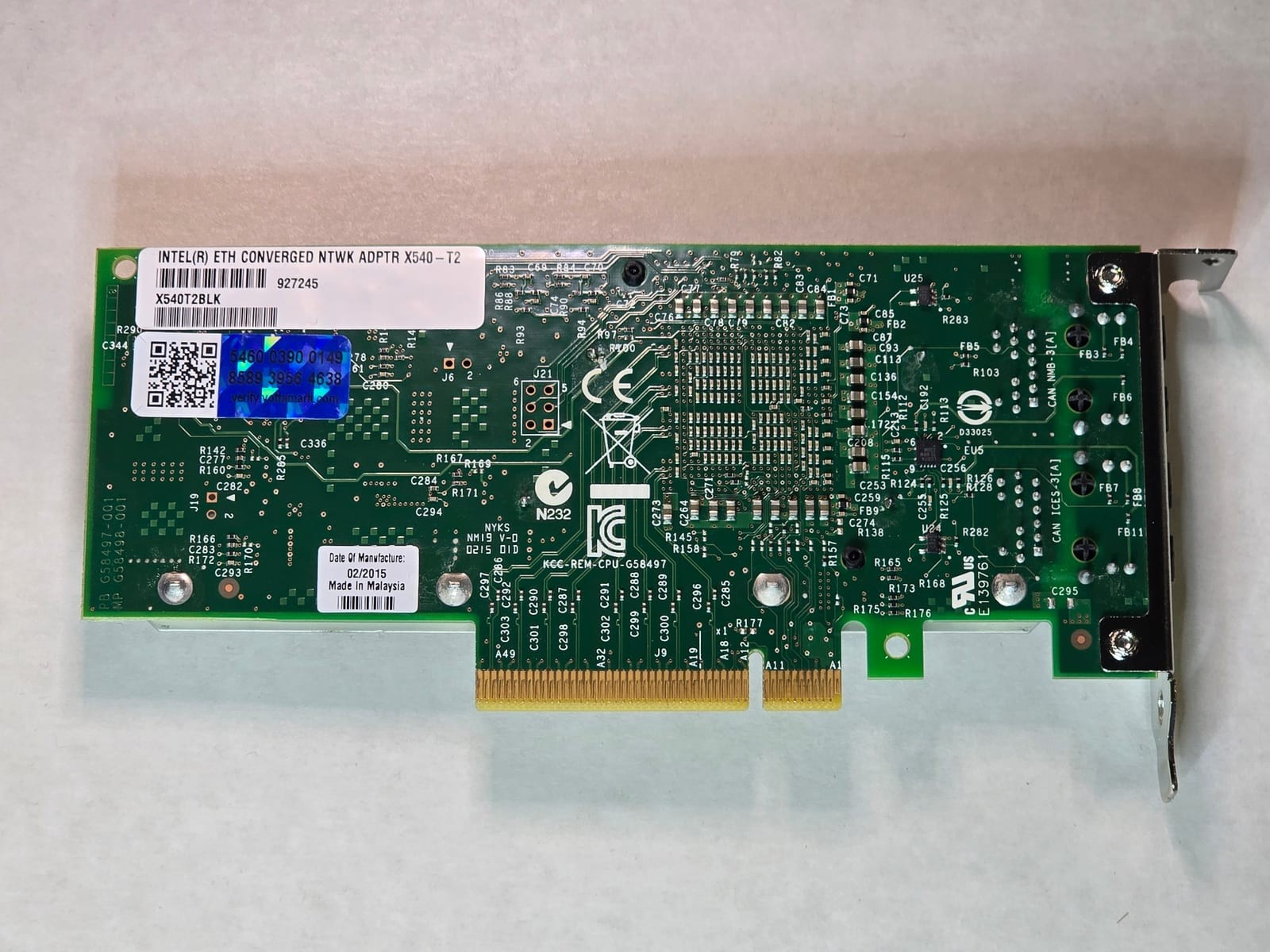 Intel Ethernet Converged Network Adapter X540-T2 2x 10 GbE RJ45 PCIe 3.0 x8 Netw