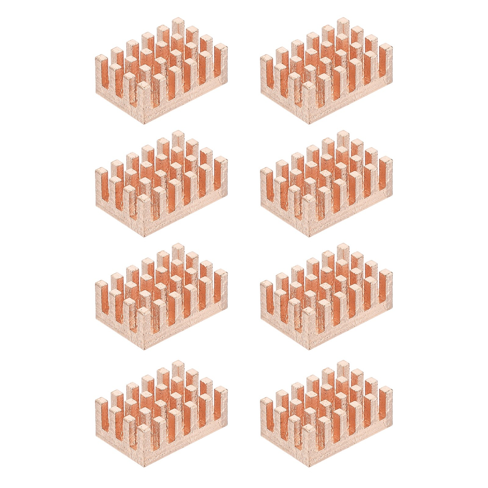 8 Pcs Copper Heatsink 10x15x6mm, Heat Sink Cooler Radiator for Raspberry Pi