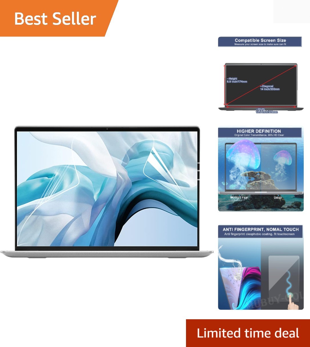 2PCS 14-inch Laptop Screen Protector for HP/Dell/Sony/Samsung/Lenovo/Acer/MSI…