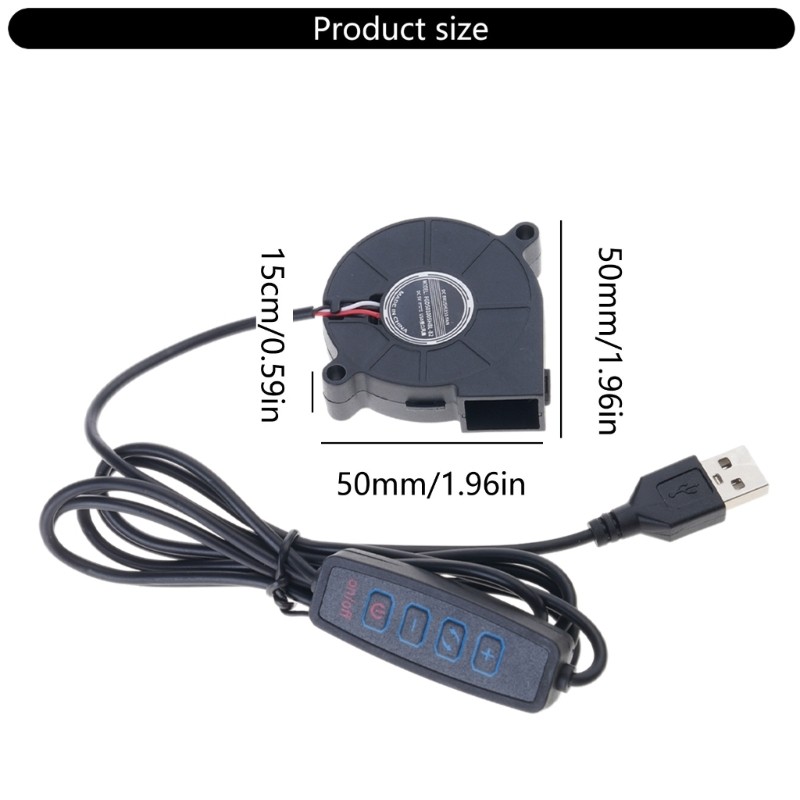 5V USB Powered PC Router Fan 5015 High Airflow Cooling Fan Adjustable Speed