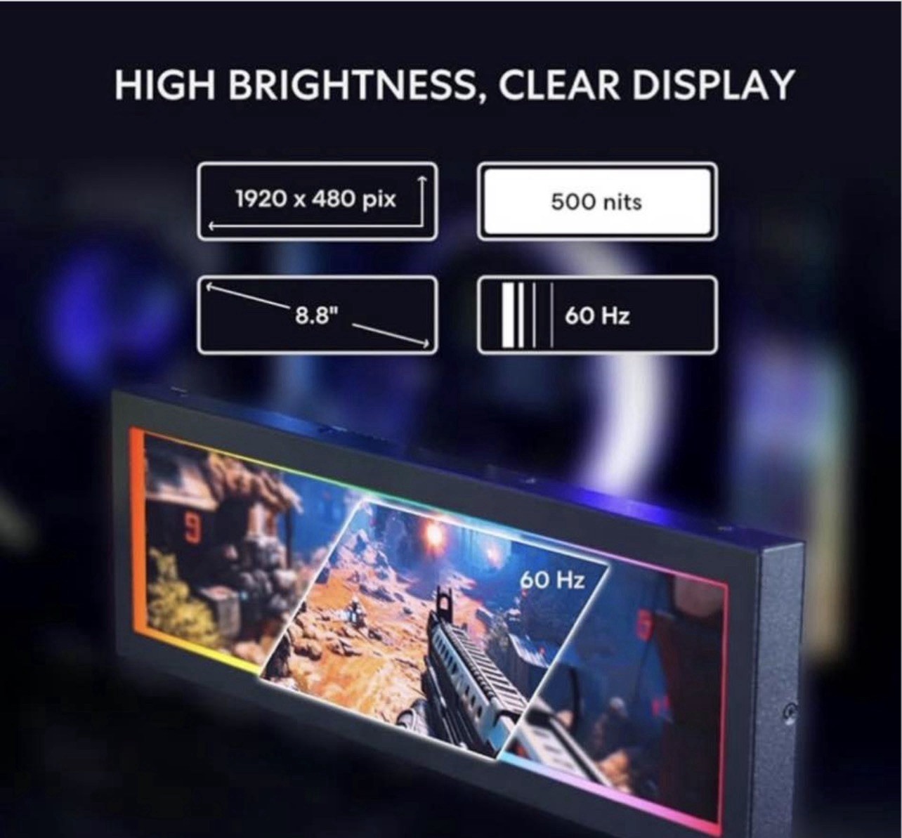 Lian Li 8.8″ Universal Screen for PC Customizable ARGB Frame SM088X NEW/SEALED