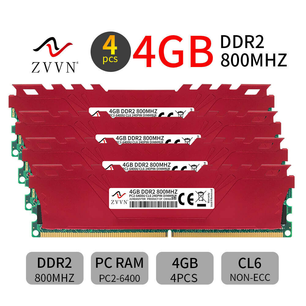 16GB 8GB 4GB DDR2 800MHz PC2-6400U 240Pin intel Low Density Desktop PC RAM LOT
