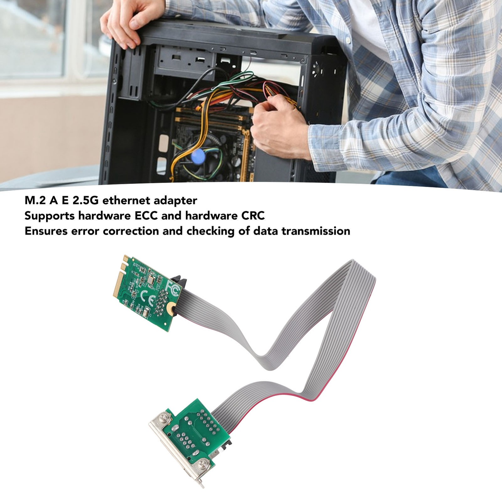 M.2 1000M Ethernet Network Card 10M/1G/100M Single Port RJ45 M.2 A E To RTL8111H