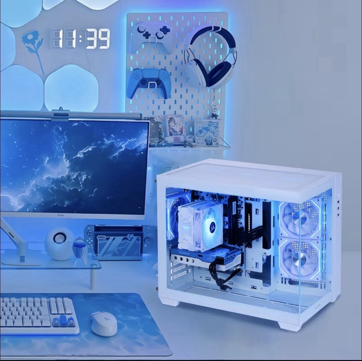 MLOONG X-Dragon ATX 3.0 Tempered Glass Case, Magnetic Filter, USB/Audio