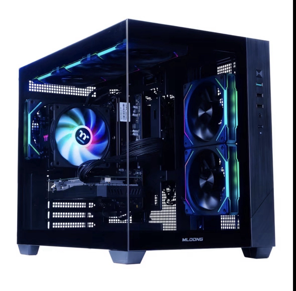 MLOONG X-Dragon ATX 3.0 Tempered Glass Case, Magnetic Filter, USB/Audio