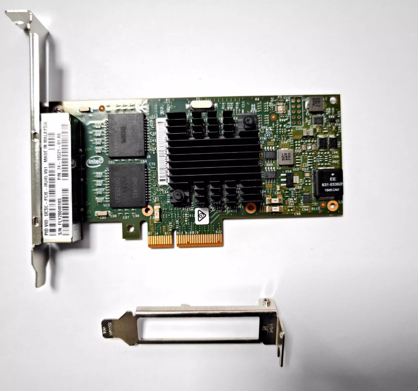 Both Brackets ciscio I350-T4 CISCO UCSC-PCIE-IRJ45 Intel I350 Quad Port Adapter