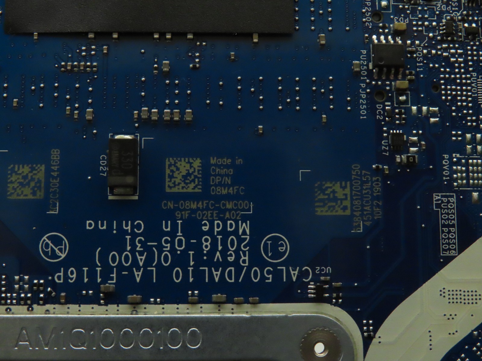 Dell Latitude 3590 15.6″ OEM Intel i5-8250U 1.6GHz Motherboard LA-F116P 8M4FC