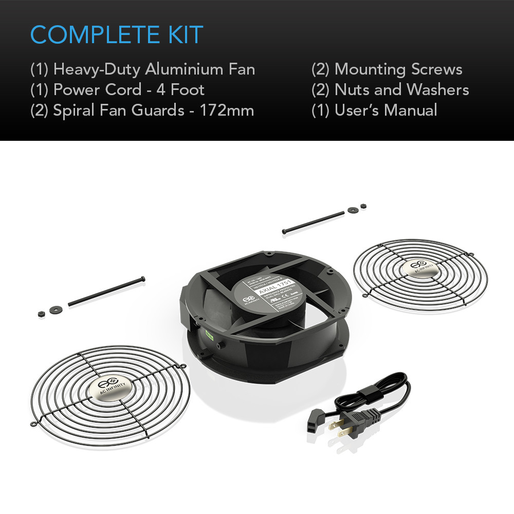172mm 51mm Cooling Muffin Fan Guard 120V AC Axial Ball Bearing 7″ (HS1751A-X)