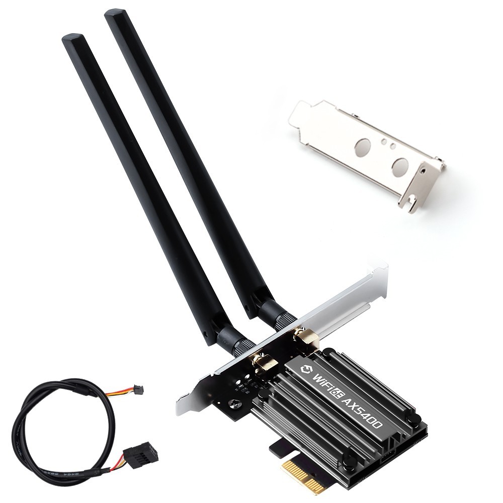 MT7922 WiFi6E PCIe WiFi Card Tri-Band 5400Mbps Bluetooth5.3 802.11ax Desktop