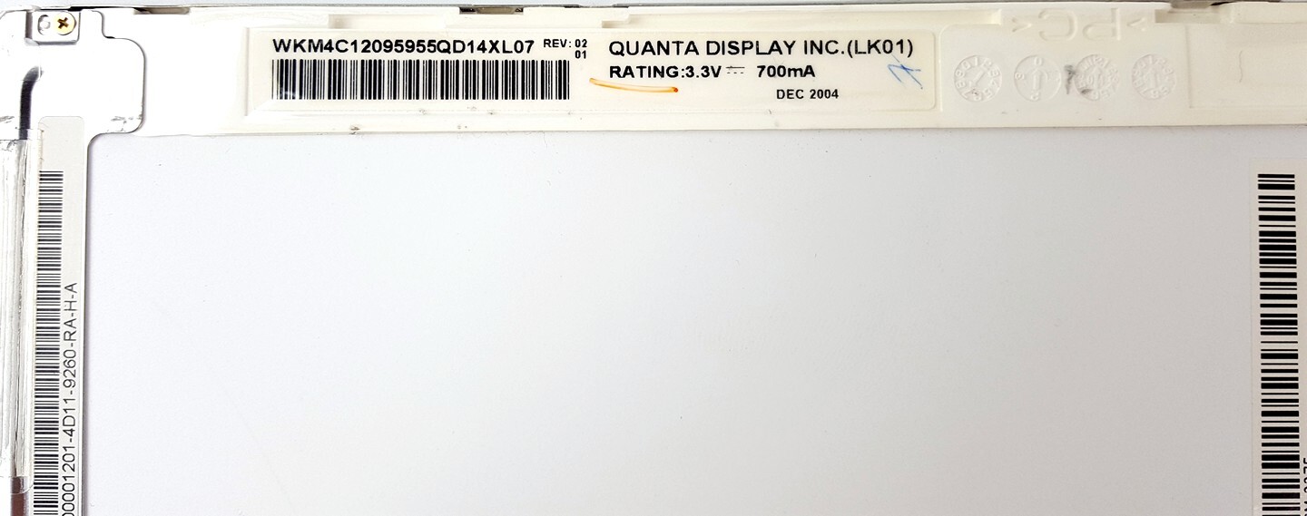 Quanta 14.1″ 30pin 1024×768 XGA Laptop Matte LCD Screen Display QD14XL07 REV.02