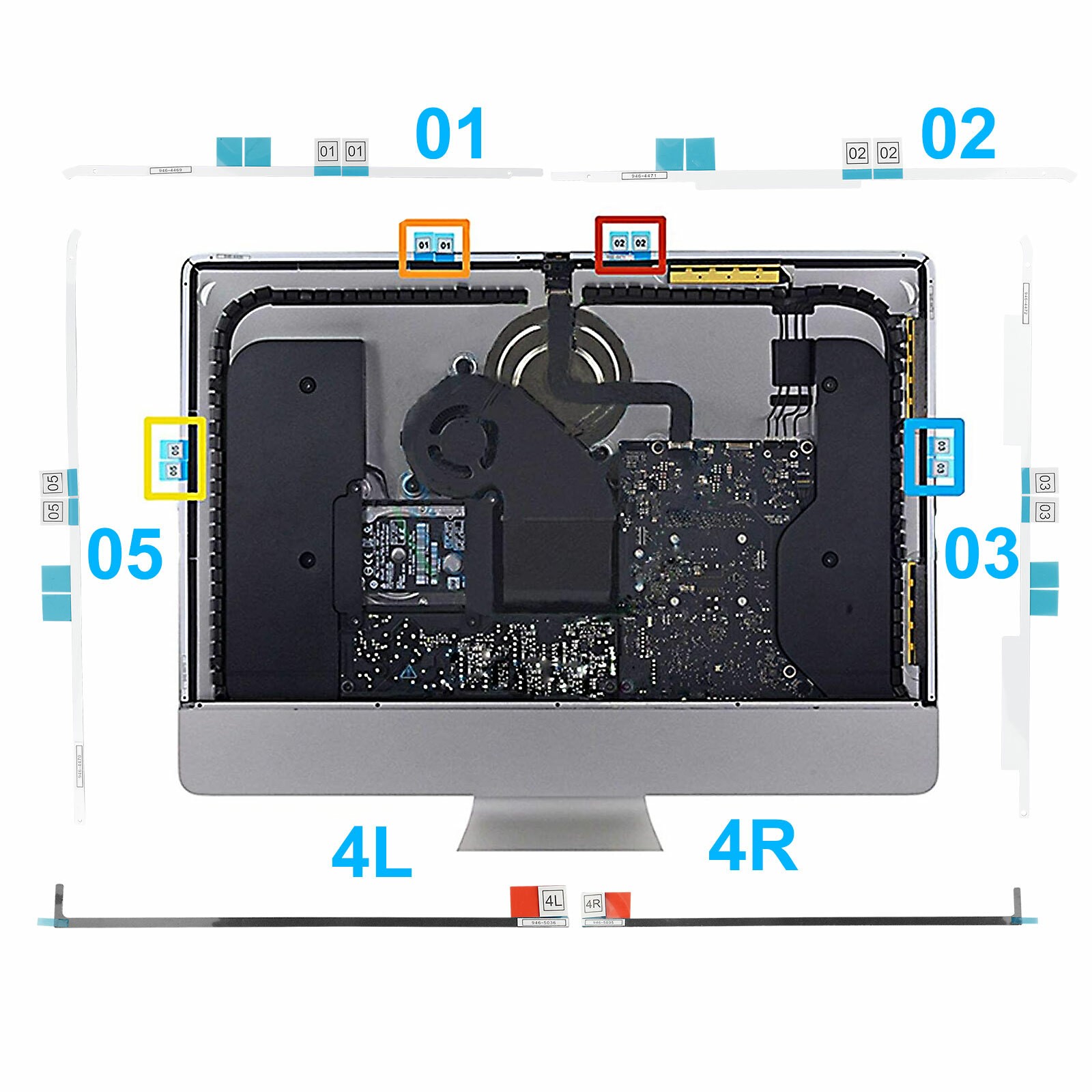 LCD Screen Adhesive Strip Sticker Tape Repair Kit for iMac 21.5″A1418 2017 2019