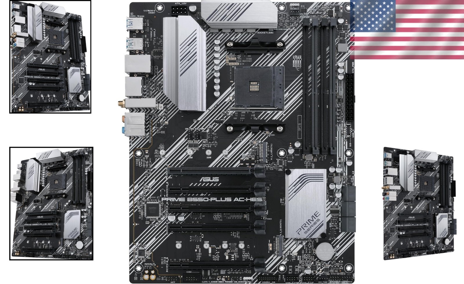 High-Performance Prime B550-PLUS AC-HES Motherboard – WiFi 5 & RGB Lighting