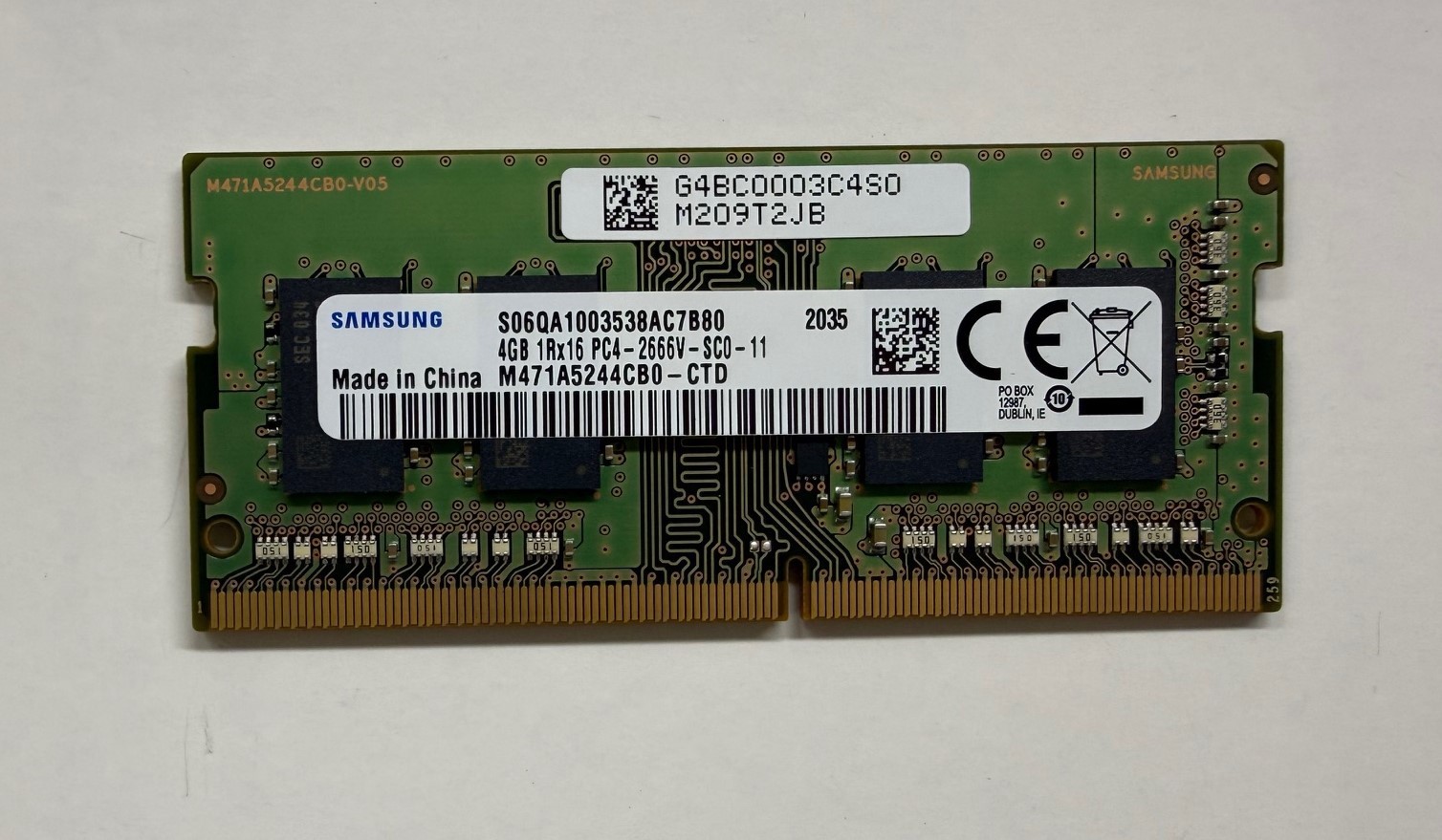4GB DDR4 Memory PC4-2666V 1Rx16 SODIMM Laptop RAM 2666MHz