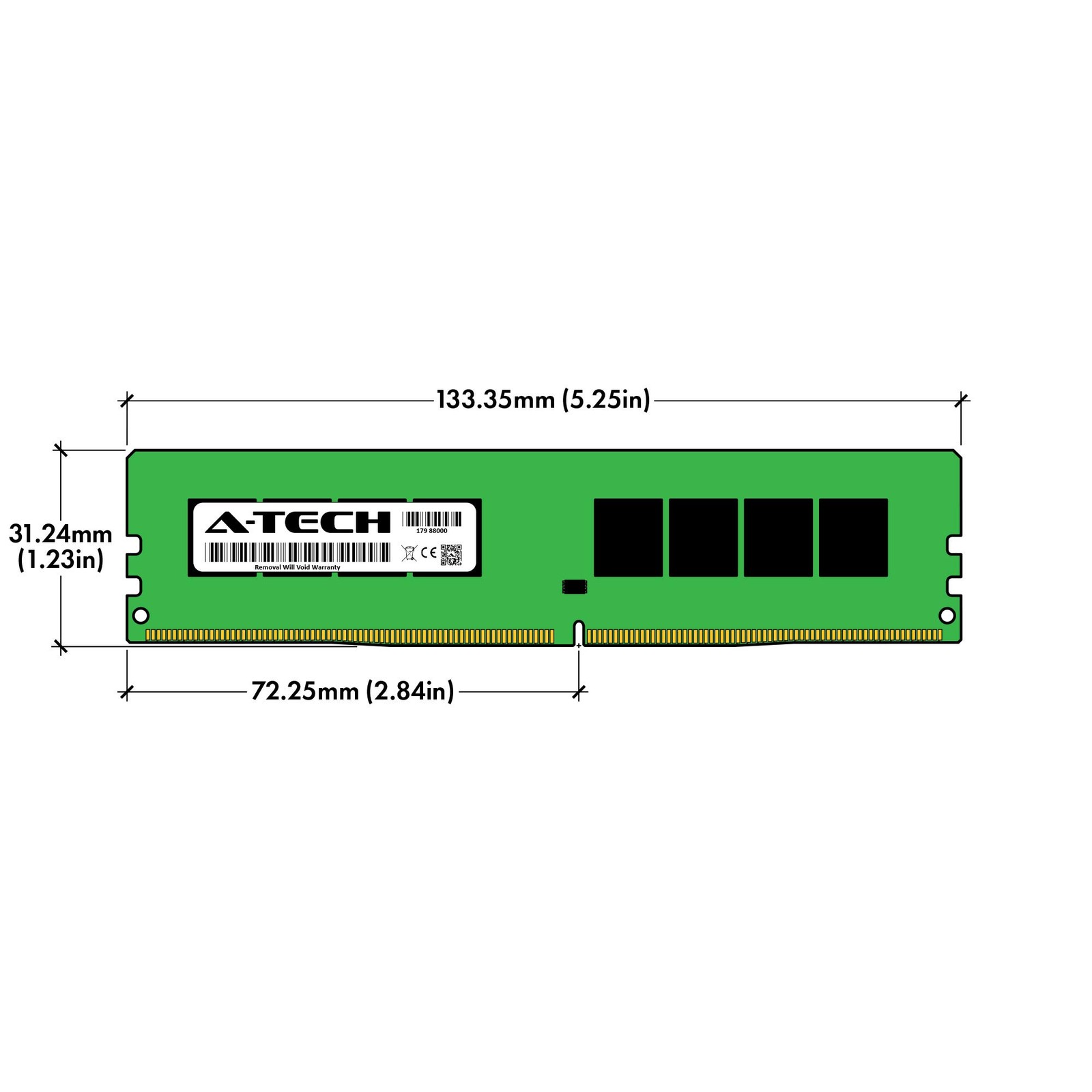 A-Tech 16GB DDR4 2666 MHz UDIMM PC4-21300 (PC4-2666V) CL19 16GB, Multicolor