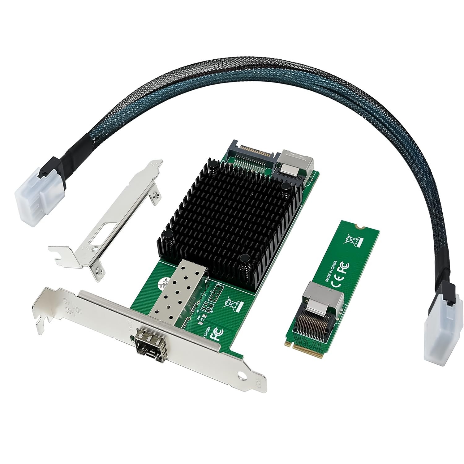 10 Gigabit M.2 to RJ45 SFP+ NIC, with Intel 82599(X520-DA1) Controller PCIe X…