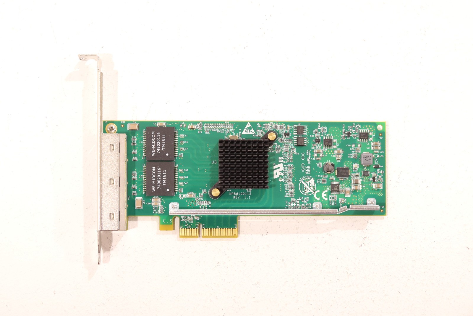 Silicom Quad-Port Copper Gigabit PCIe Network Adapter P/N: PE2G4I35L Tested