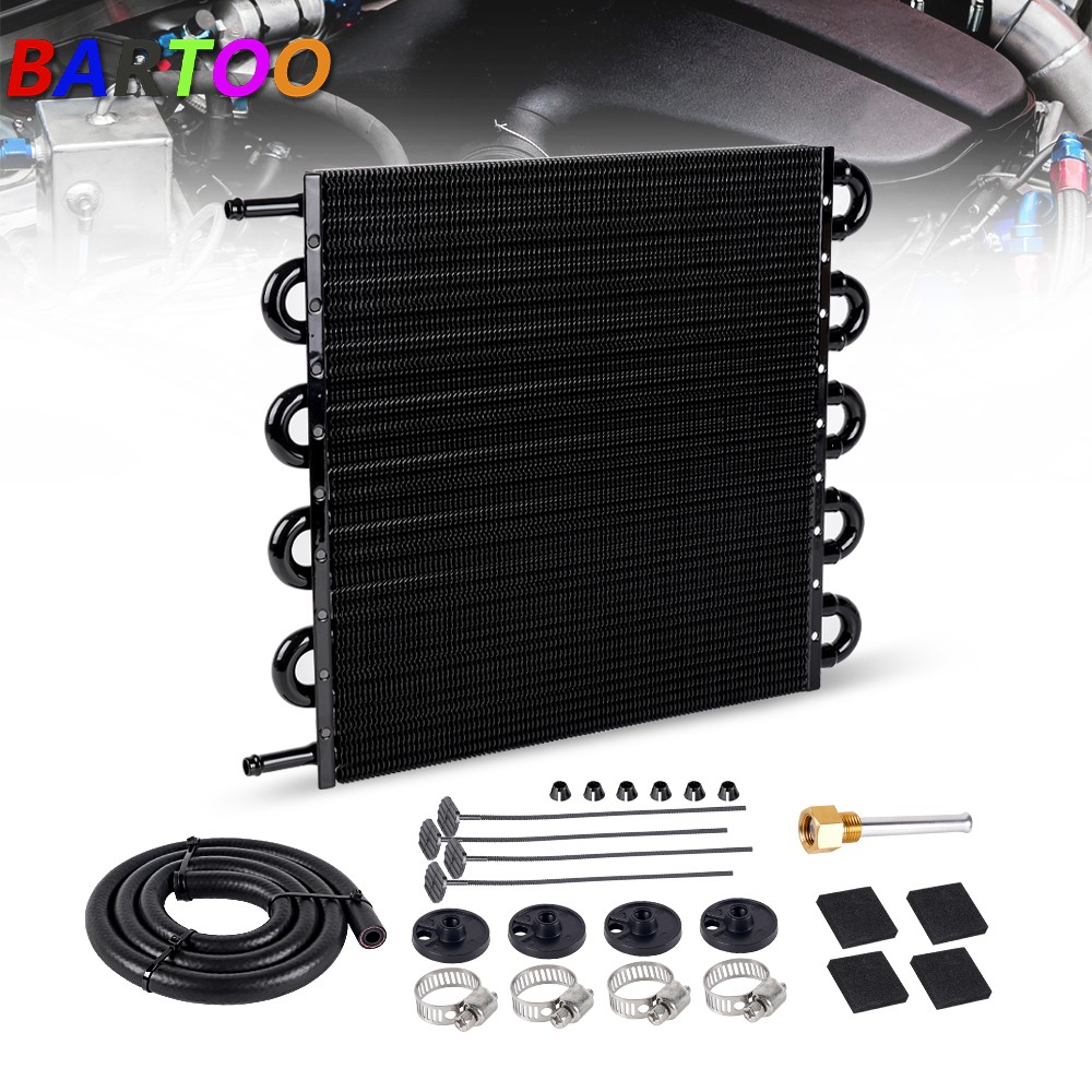 10 Pass Aluminum Remote 5/16″ Engine Oil Cooler Radiator w/Hose Mounting Kit