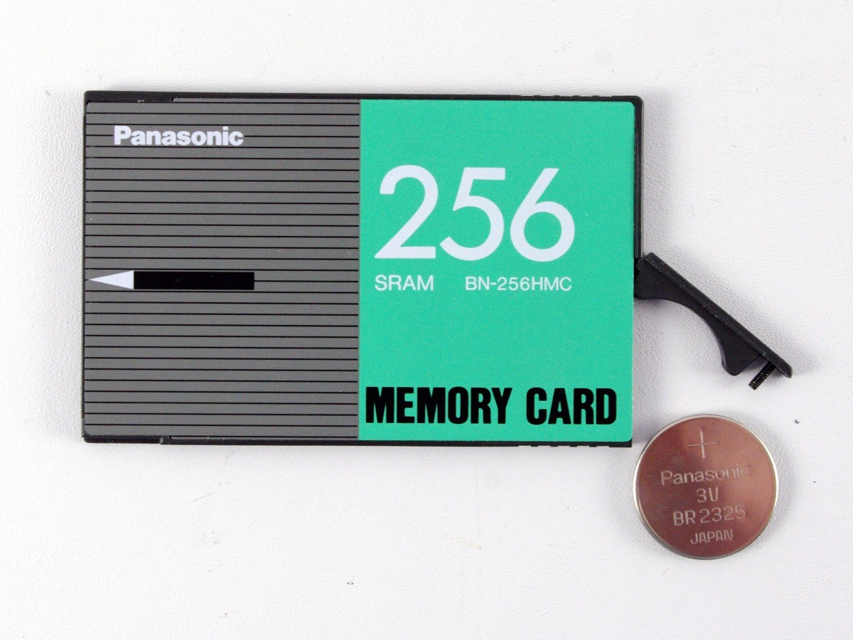 Panasonic SRAM BN-256HMC memory card w/new battery – tested