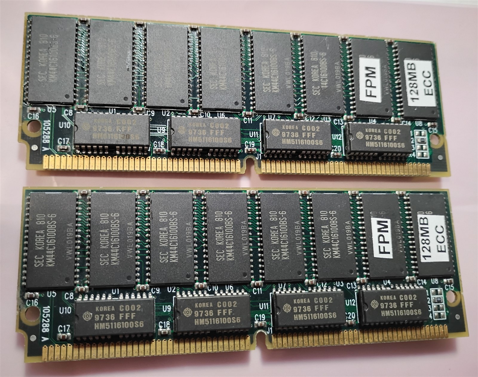 256MB 2x128MB 72-pin SIMM FPM ECC 60ns RAM Kit Samsung Gold RAMCHECK Tested 5V