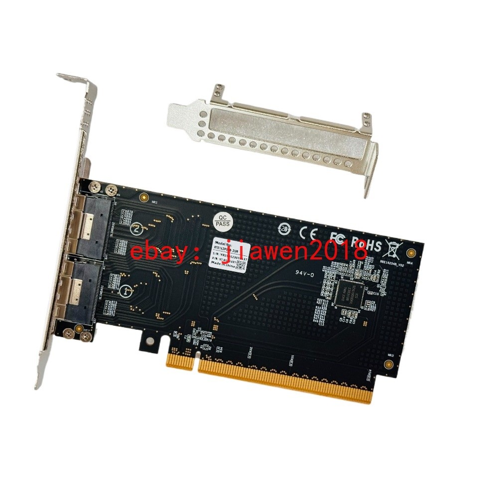 External PCI Express x16 to SFF-8654 Adapter 2*PCI-E X8 + 2*Baseplate 70CM Cable