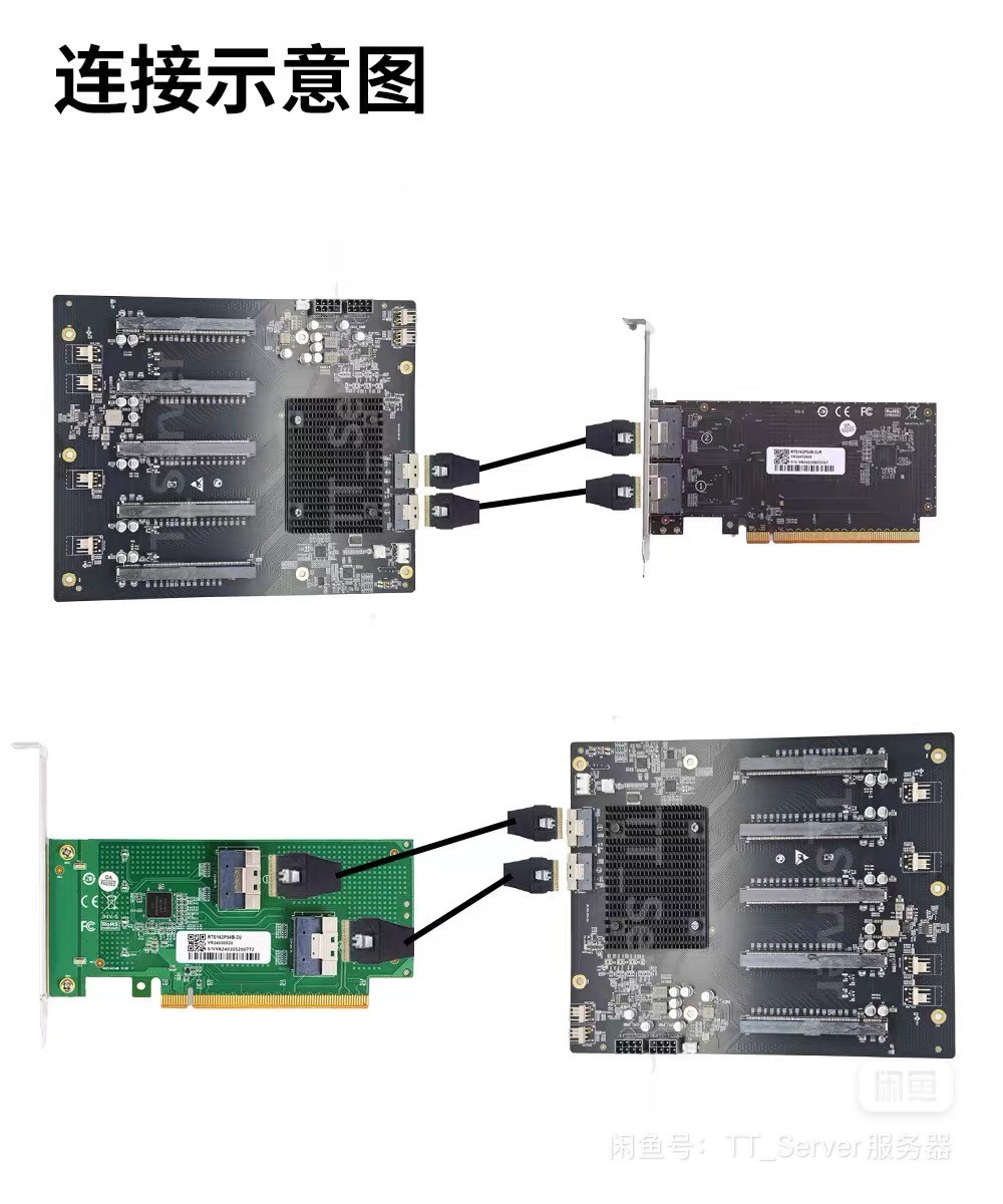 plx88096 PCIe 4.0 expansion card quad-card GPU baseboard 65mm width