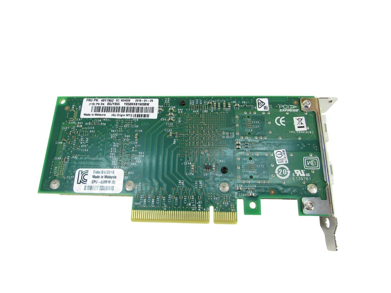 Intel X520-DA2 PCIe CNA Server Adapter 10 Gbps Dual Port E10G42BTDA 49Y7962 Low